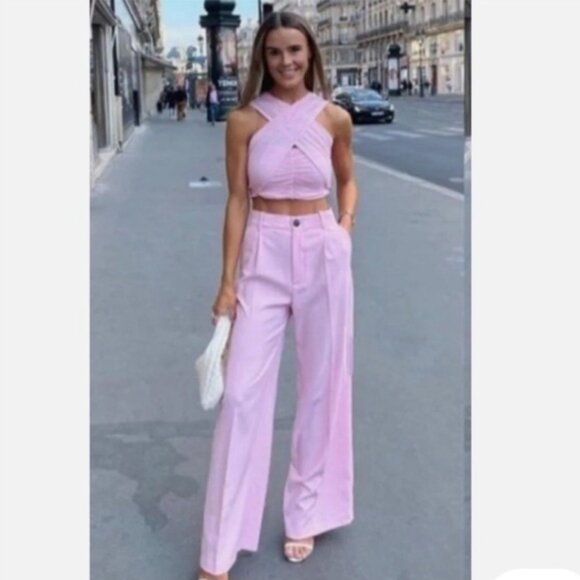 Zara Pants - Zara Pink Wide Leg Pants